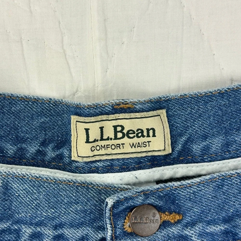 LL‎ Bean Jeans Mens Comfort Waist Straight 42x29 Blue Denim VTG Cotton 250265